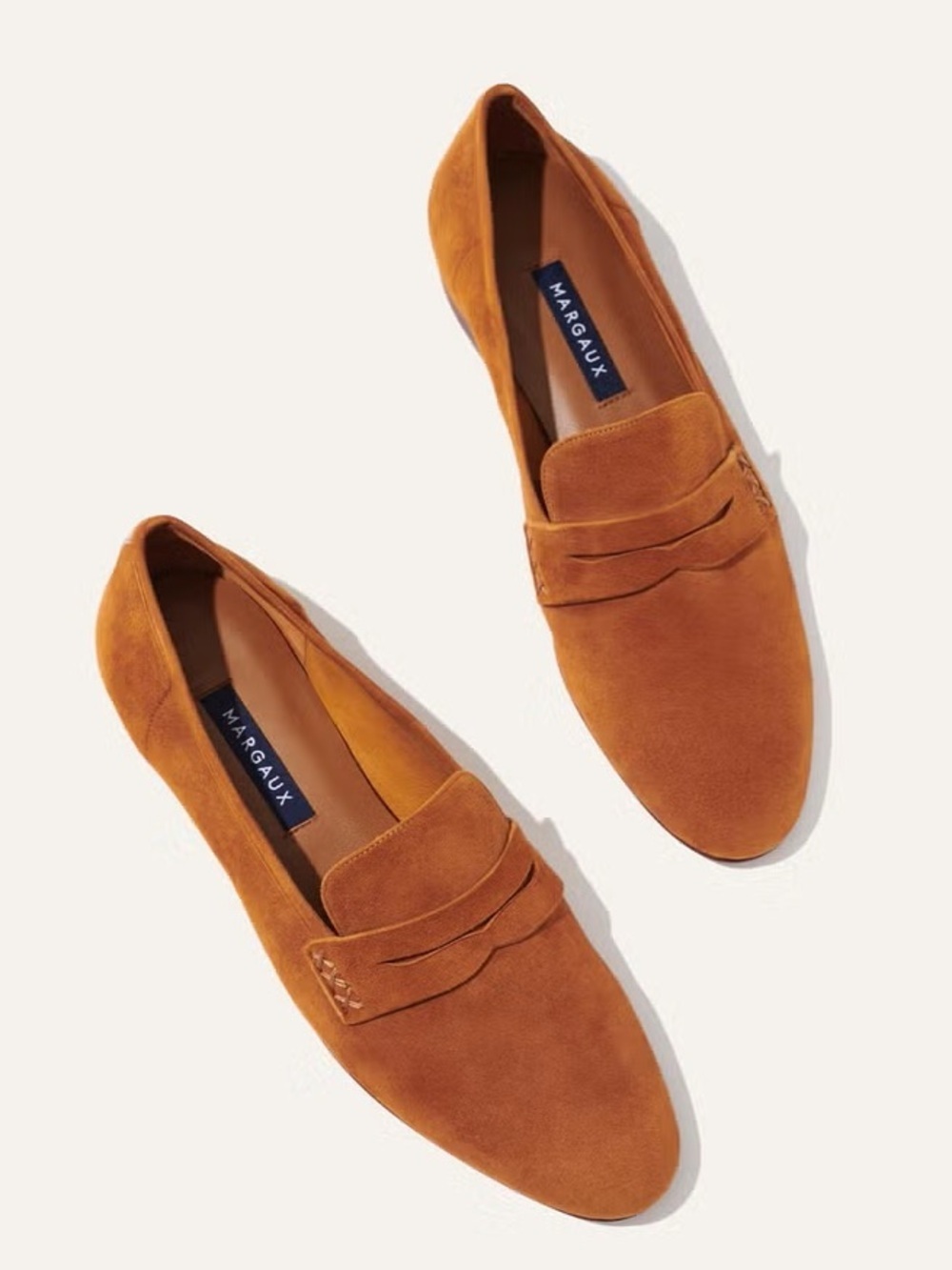 MARGAUX The Penny Loafer in Caramel Suede 38.5 Wide PLEASE READ